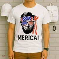 Abraham Lincoln 4th Of July Merica American Flag T-Shirt thumb 6