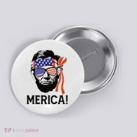 Abraham Lincoln 4th Of July Merica American Flag Button thumb 0