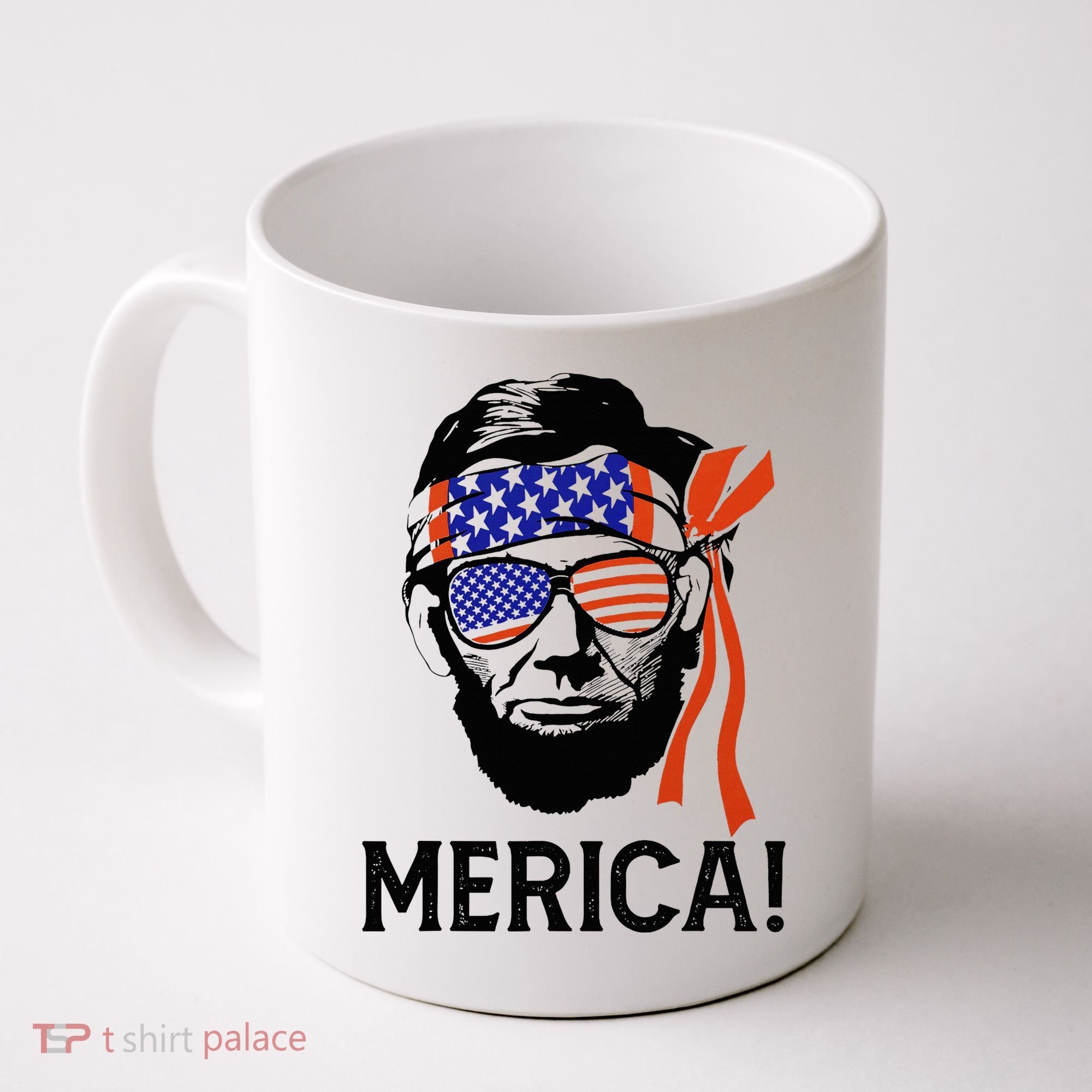 Abraham Lincoln 4th Of July Merica American Flag Coffee Mug