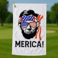 Abraham Lincoln 4th Of July Merica American Flag Golf Towel thumb 1