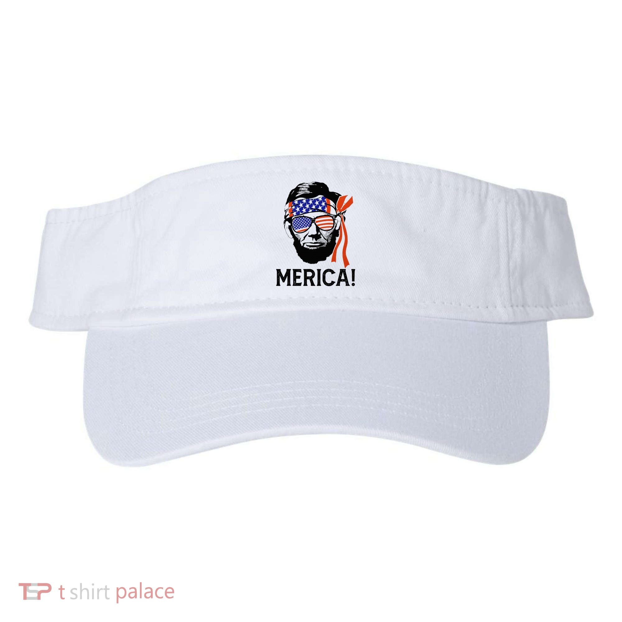 Abraham Lincoln 4th Of July Merica American Flag Visor