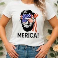 Abraham Lincoln 4th Of July Merica American Flag Women's T-Shirt thumb 2