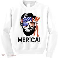 Abraham Lincoln 4th Of July Merica American Flag Kids Sweatshirt thumb 0