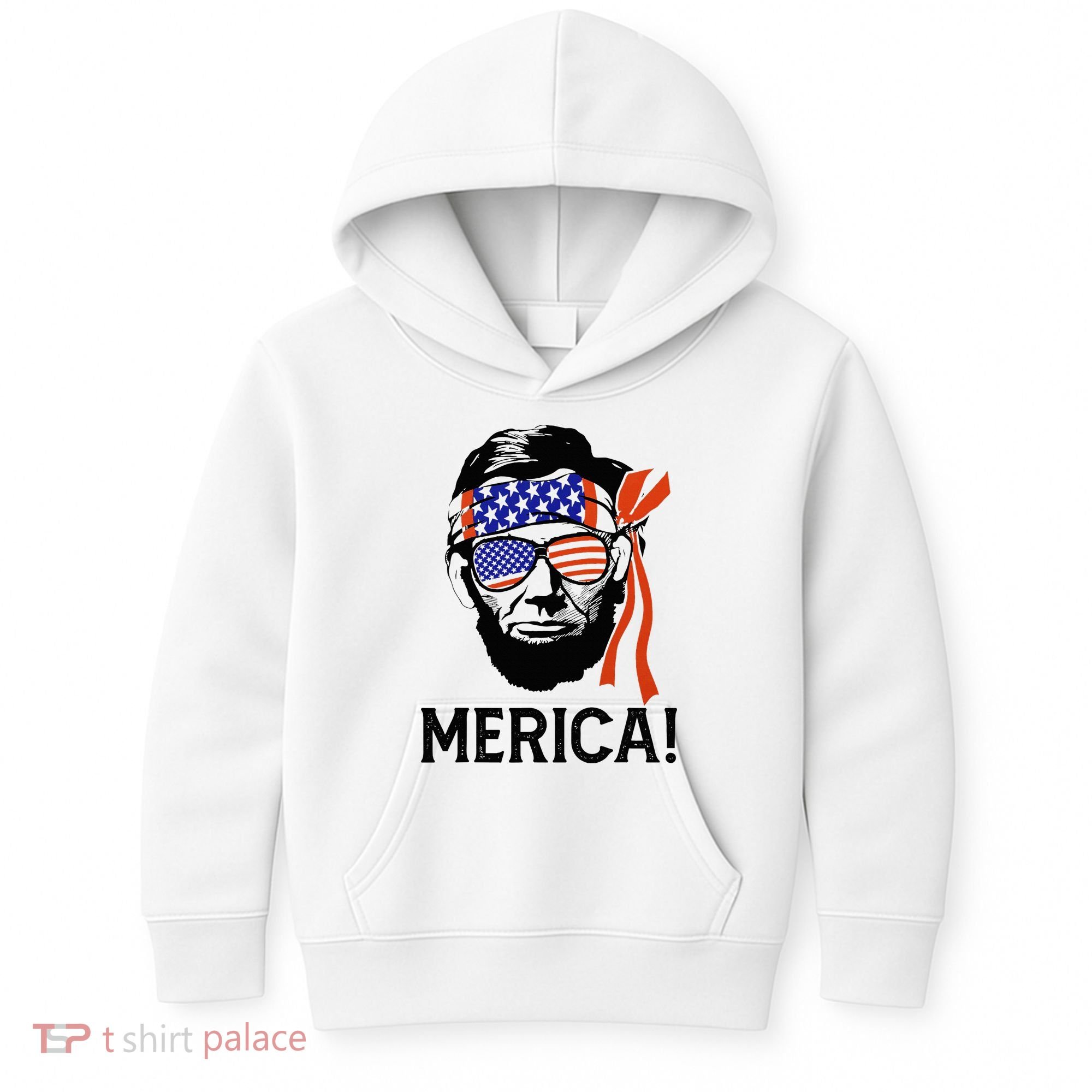 Abraham Lincoln 4th Of July Merica American Flag Kids Hoodie
