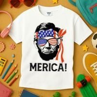 Abraham Lincoln 4th Of July Merica American Flag Kids T-Shirt thumb 3