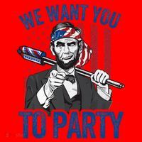 Abraham Lincoln 4th Of July American Santa Hat thumb 1