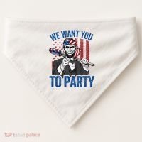 Abraham Lincoln 4th Of July American USA-Made Doggie Bandana thumb 0