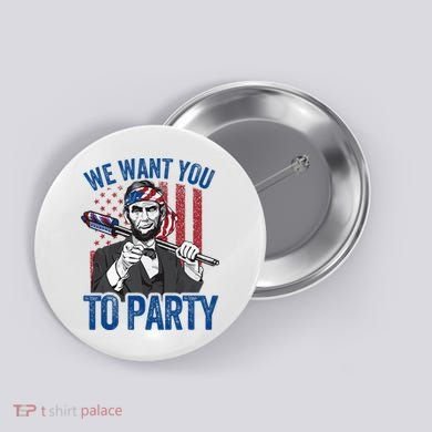 Abraham Lincoln 4th Of July American Button