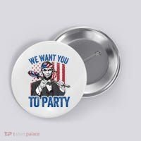 Abraham Lincoln 4th Of July American Button thumb 0