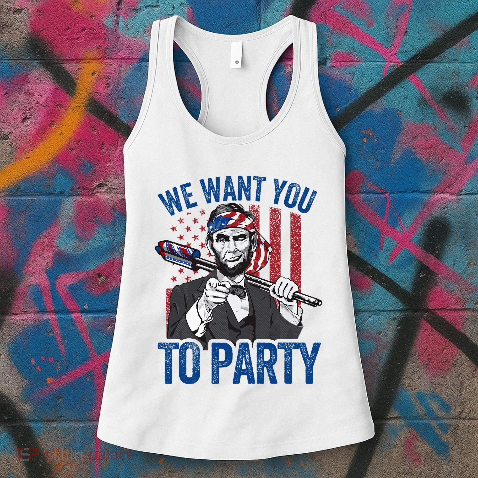 Abraham Lincoln 4th Of July American Women's Tank Top