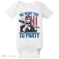 Abraham Lincoln 4th Of July American Baby Bodysuit thumb 0