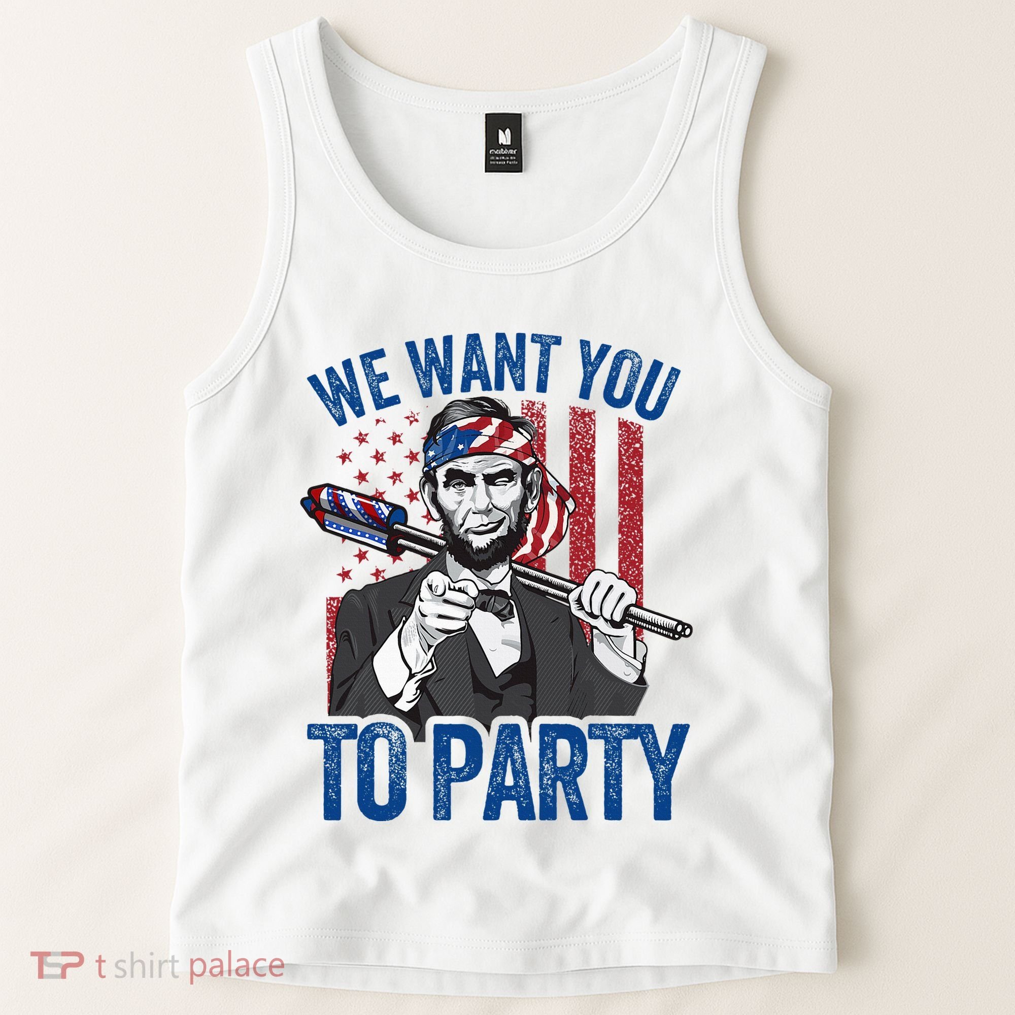 Abraham Lincoln 4th Of July American Tank Top