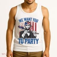 Abraham Lincoln 4th Of July American Tank Top thumb 3