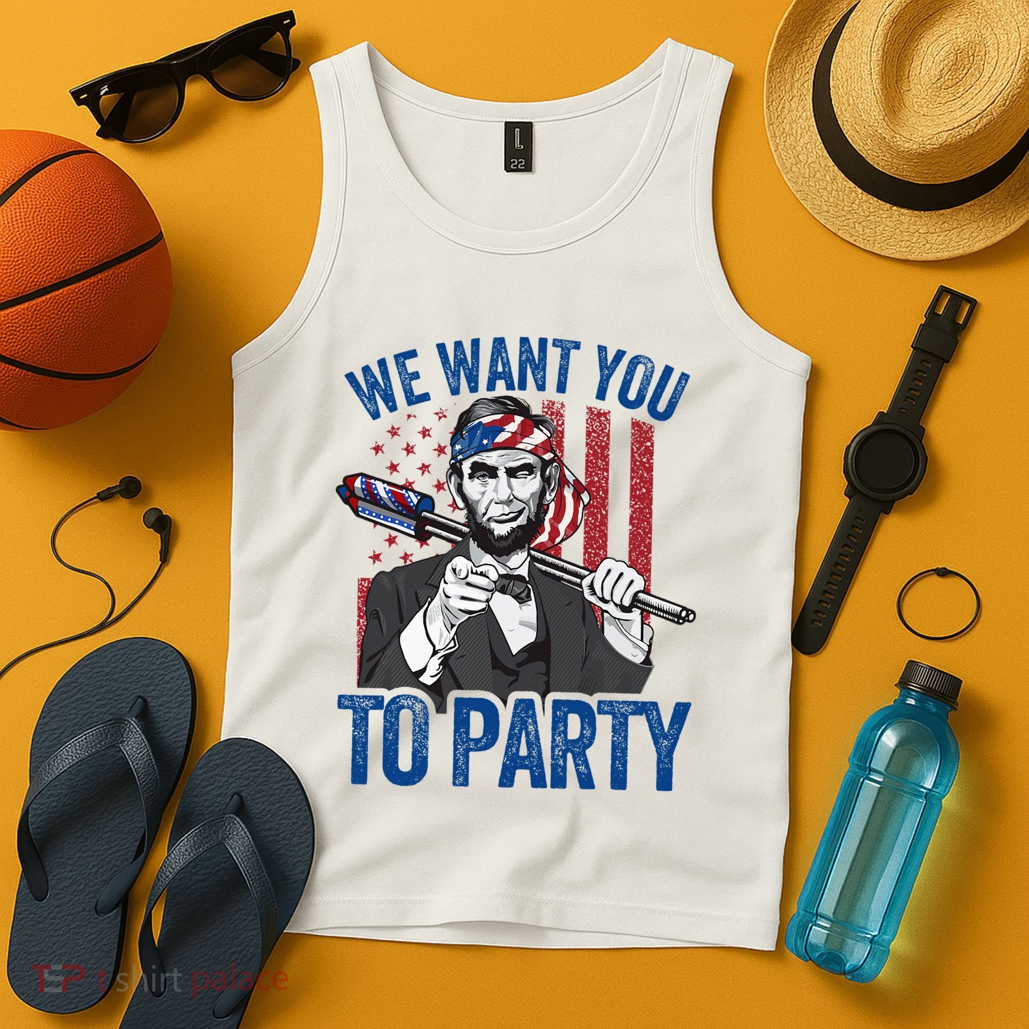 Abraham Lincoln 4th Of July American Tank Top