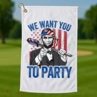 Abraham Lincoln 4th Of July American Golf Towel thumb 1