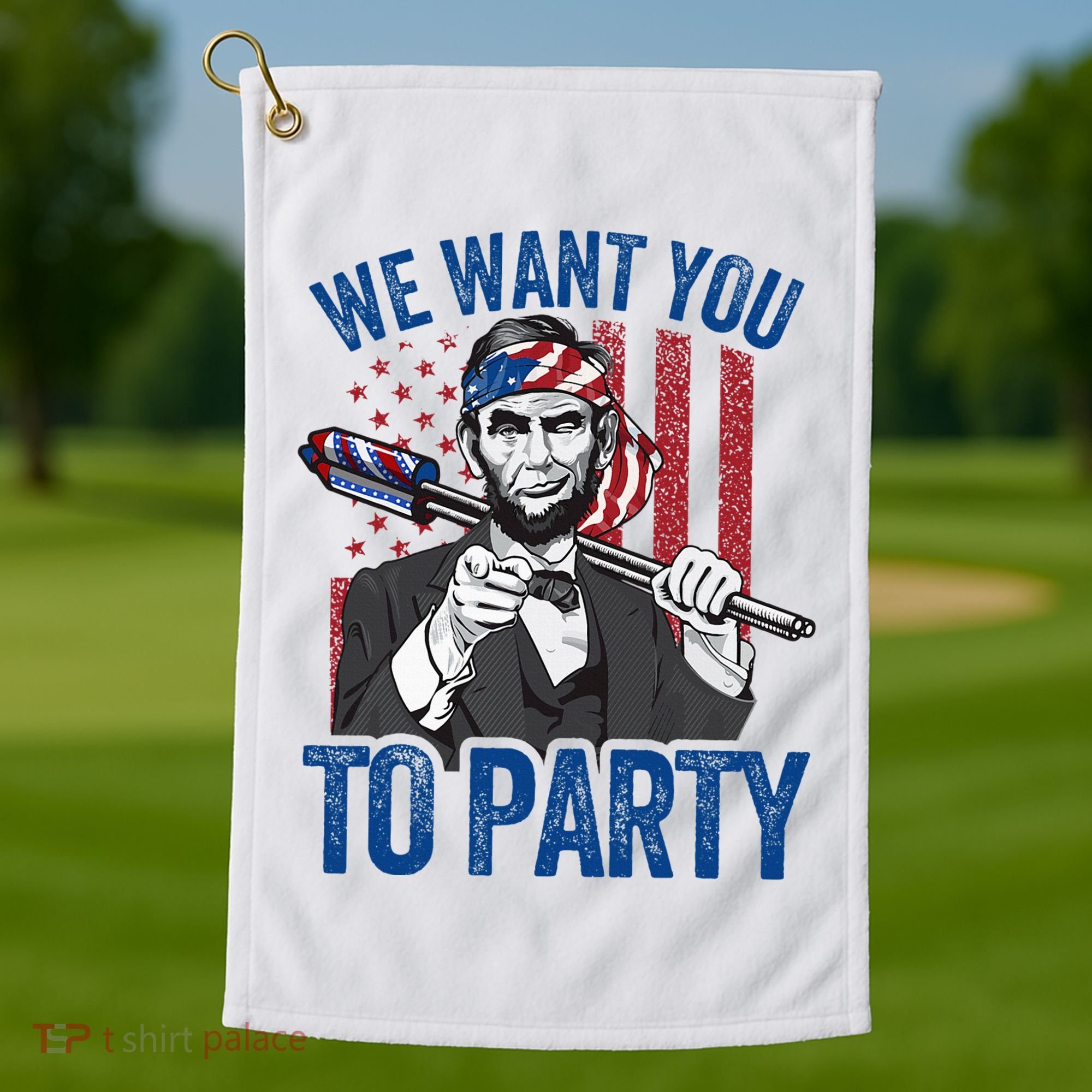 Abraham Lincoln 4th Of July American Golf Towel