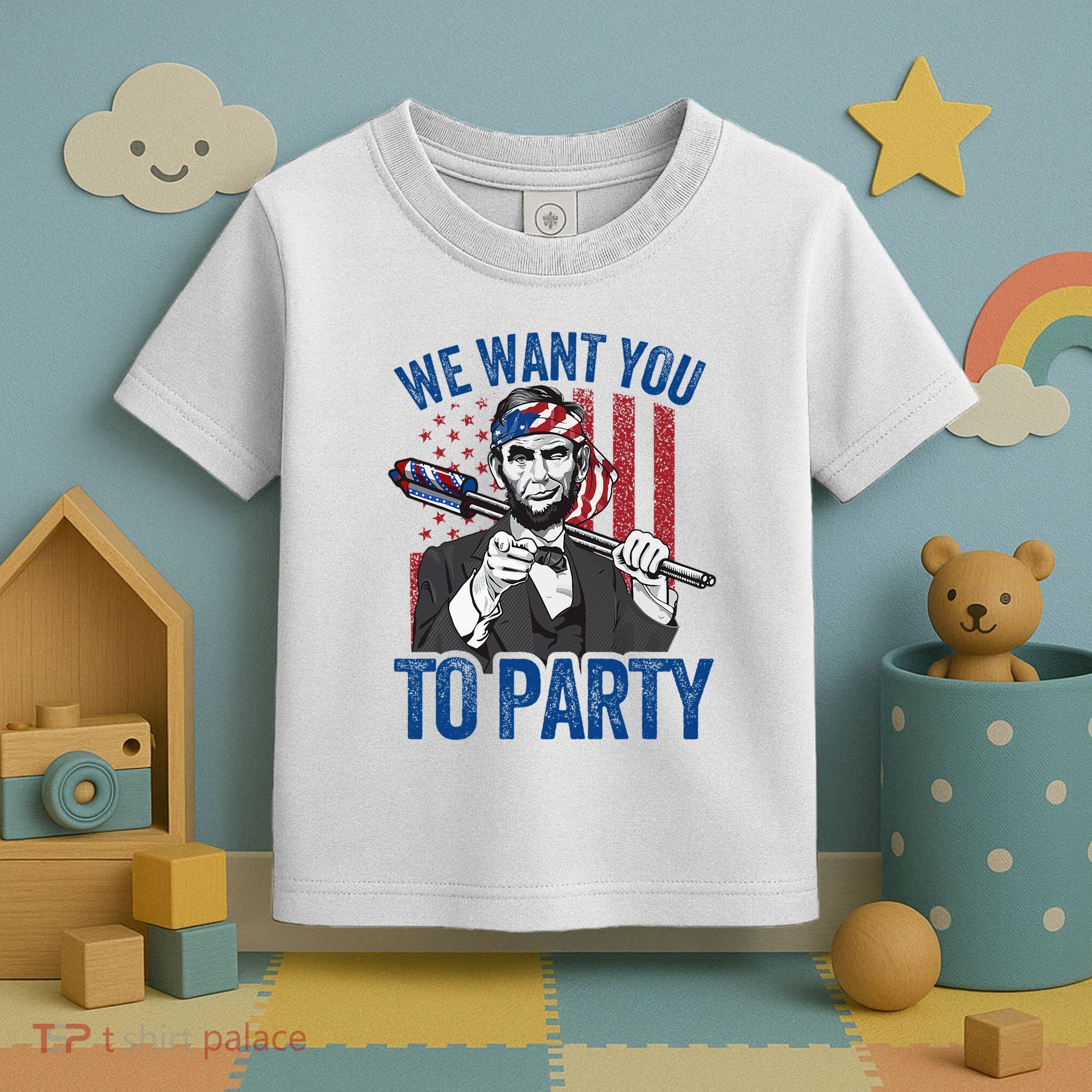 Abraham Lincoln 4th Of July American Toddler T-Shirt