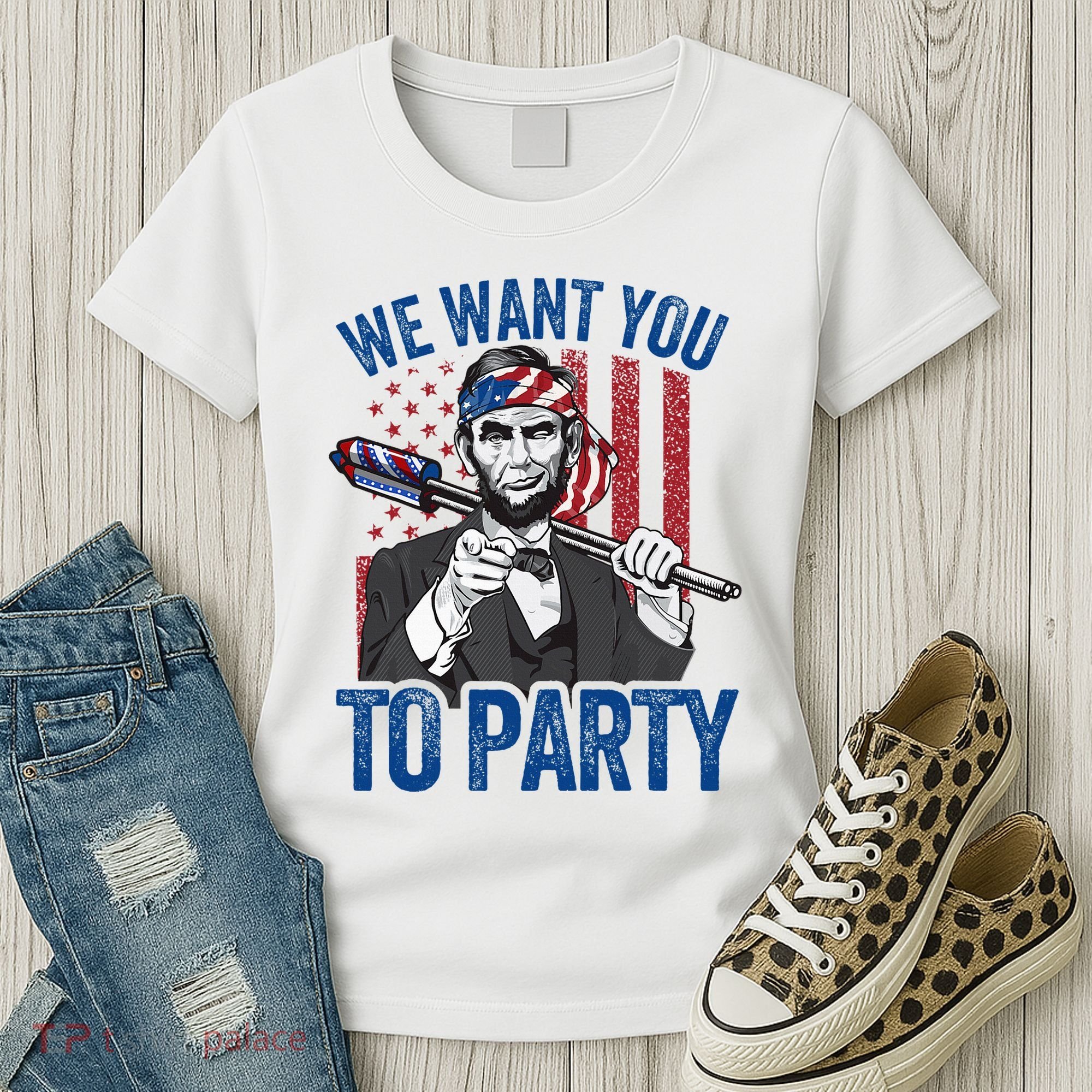 Abraham Lincoln 4th Of July American Women's T-Shirt