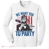 Abraham Lincoln 4th Of July American Kids Long Sleeve Shirt thumb 0