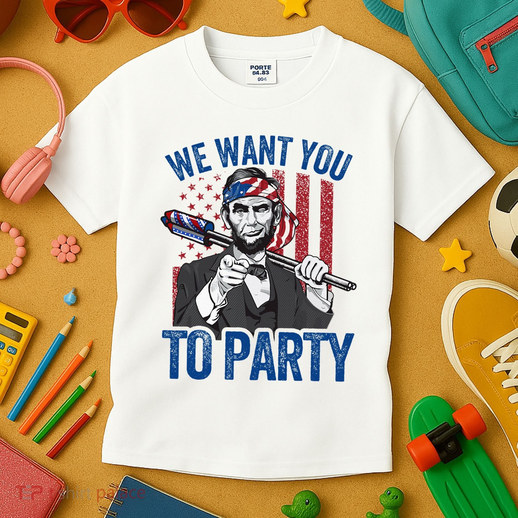 Abraham Lincoln 4th Of July American Kids T-Shirt