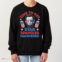 Abe Lincoln 4th Of July Time To Get Star Spangled Hammered Women's Sweatshirt thumb 0