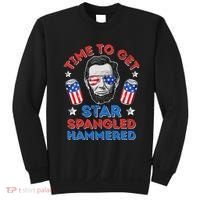 Abe Lincoln 4th Of July Time To Get Star Spangled Hammered Sweatshirt thumb 0