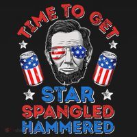 Abe Lincoln 4th Of July Time To Get Star Spangled Hammered Coaster thumb 2