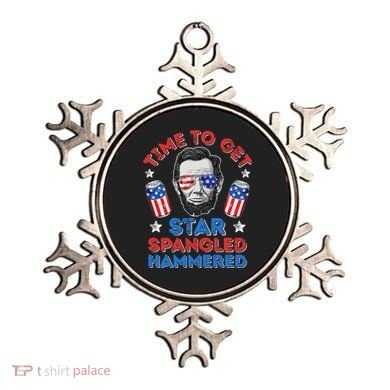 Abe Lincoln 4th Of July Time To Get Star Spangled Hammered Ornament