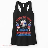 Abe Lincoln 4th Of July Time To Get Star Spangled Hammered Women's Tank Top thumb 0