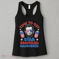 Abe Lincoln 4th Of July Time To Get Star Spangled Hammered Women's Tank Top thumb 3