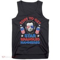 Abe Lincoln 4th Of July Time To Get Star Spangled Hammered Tank Top thumb 0