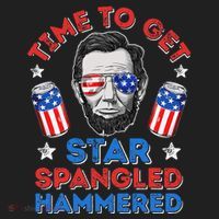 Abe Lincoln 4th Of July Time To Get Star Spangled Hammered Golf Towel thumb 3