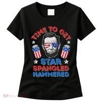 Abe Lincoln 4th Of July Time To Get Star Spangled Hammered Women's T-Shirt thumb 0