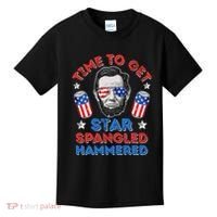 Abe Lincoln 4th Of July Time To Get Star Spangled Hammered Kids T-Shirt thumb 0