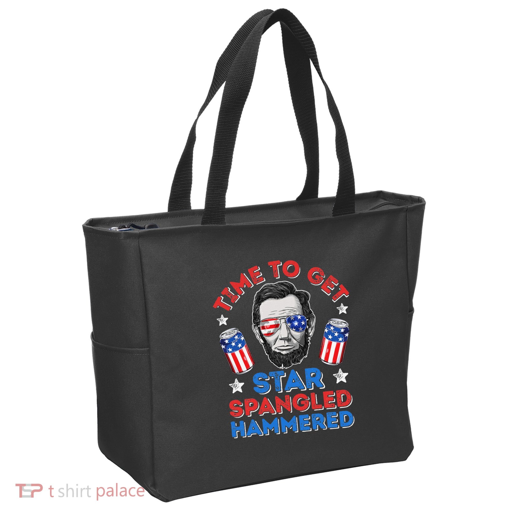 Abe Lincoln 4th Of July Time To Get Star Spangled Hammered Tote Bag