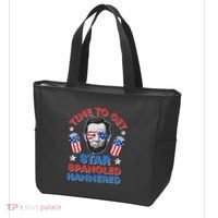Abe Lincoln 4th Of July Time To Get Star Spangled Hammered Tote Bag thumb 3