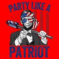 Abraham Lincoln 4th Of July American USA Flag Santa Hat thumb 1