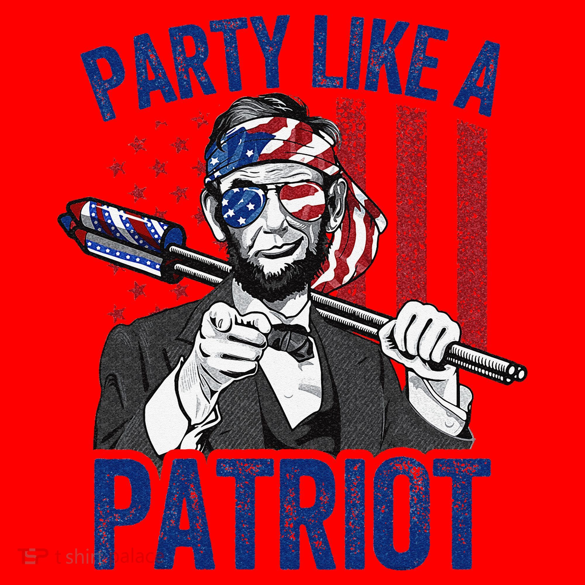 Abraham Lincoln 4th Of July American USA Flag Santa Hat