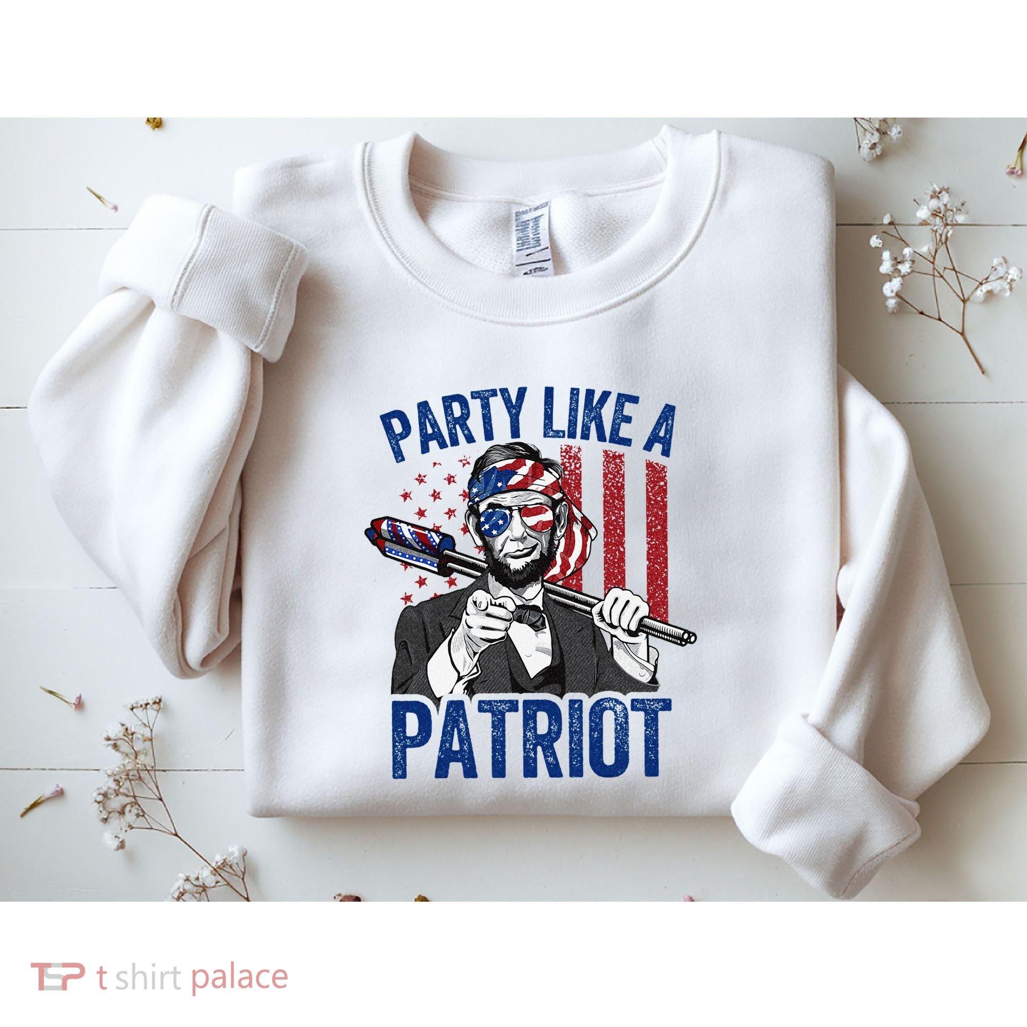Abraham Lincoln 4th Of July American USA Flag Sweatshirt