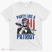 Abraham Lincoln 4th Of July American USA Flag T-Shirt thumb 0
