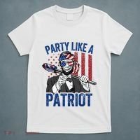 Abraham Lincoln 4th Of July American USA Flag T-Shirt thumb 5