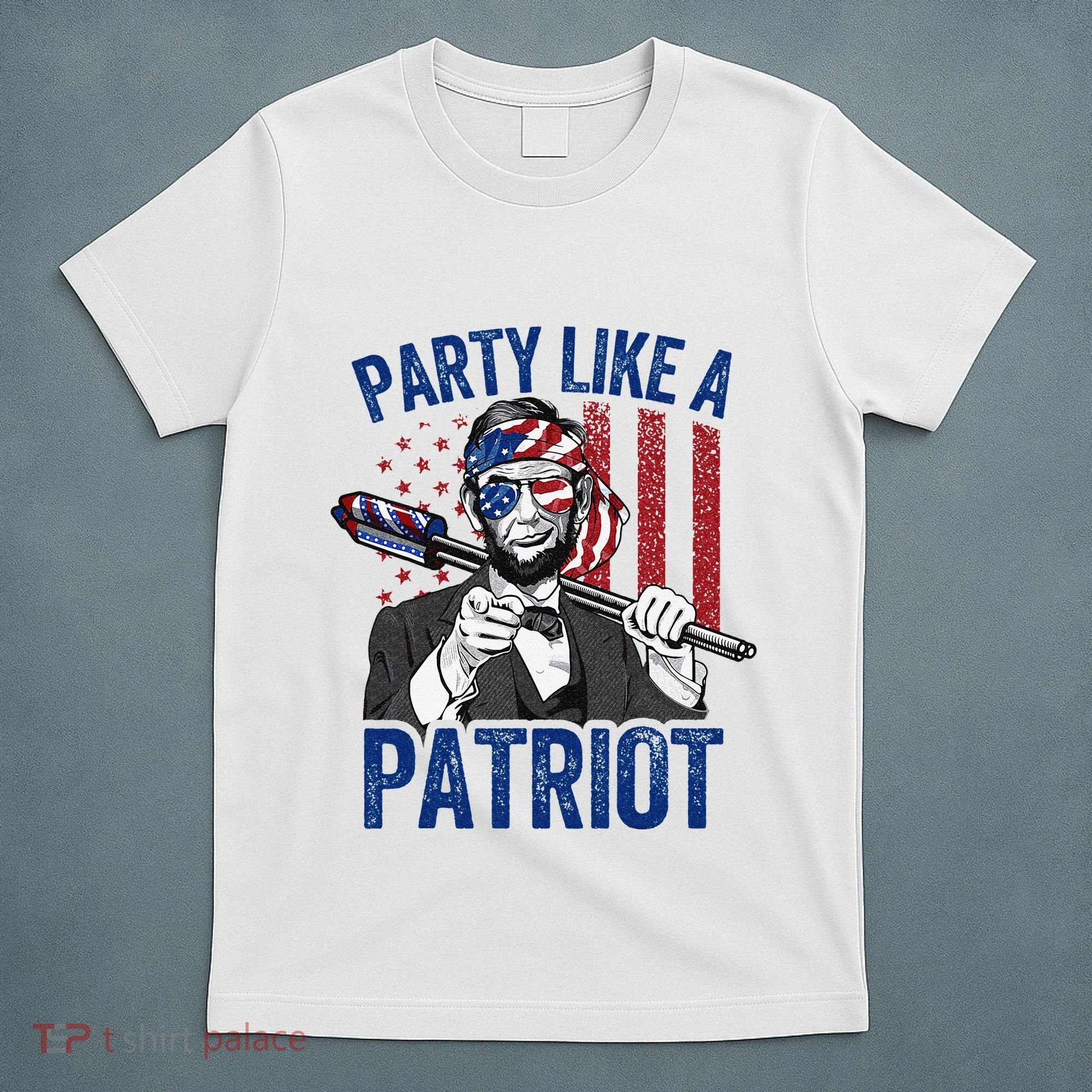 Abraham Lincoln 4th Of July American USA Flag T-Shirt