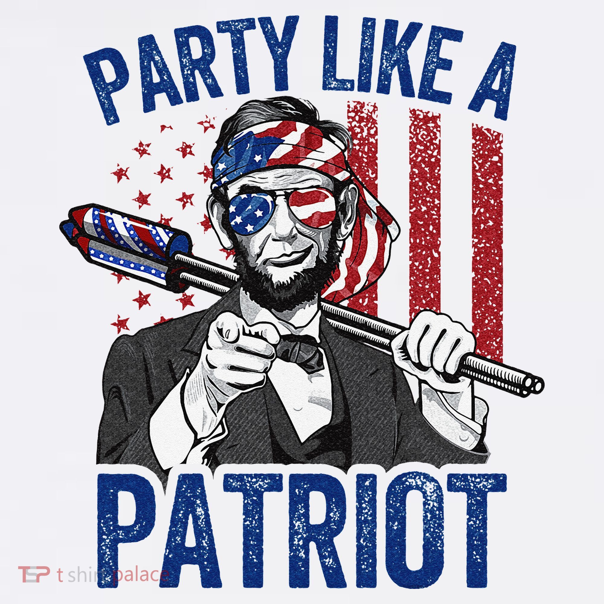 Abraham Lincoln 4th Of July American USA Flag T-Shirt