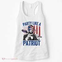 Abraham Lincoln 4th Of July American USA Flag Women's Tank Top thumb 0