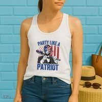 Abraham Lincoln 4th Of July American USA Flag Women's Tank Top thumb 2