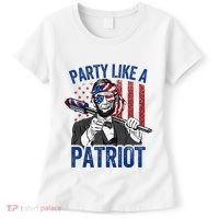 Abraham Lincoln 4th Of July American USA Flag Women's T-Shirt thumb 0