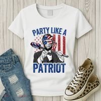 Abraham Lincoln 4th Of July American USA Flag Women's T-Shirt thumb 3