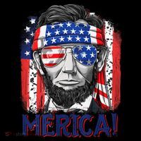Abraham Lincoln 4th Of July Merica American Flag Stripe Pom Pom Beanie thumb 2