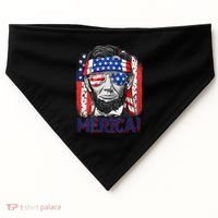Abraham Lincoln 4th Of July Merica American Flag USA-Made Doggie Bandana thumb 0