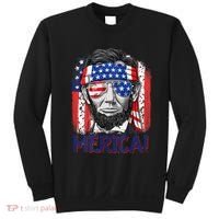Abraham Lincoln 4th Of July Merica American Flag Sweatshirt thumb 0